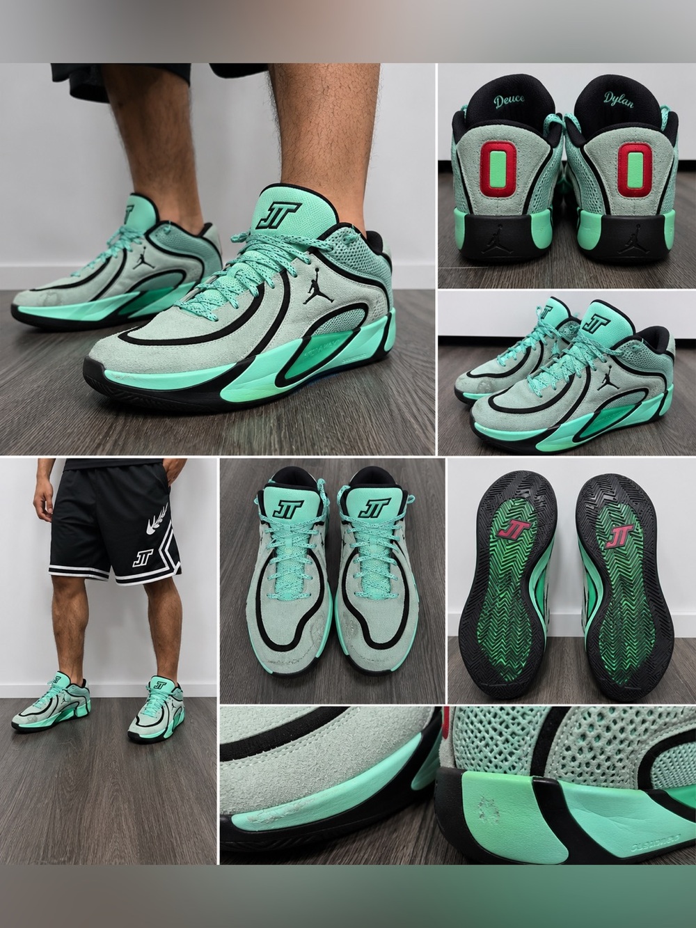 Jordan Tatum 4 Green Glow US 7.5 Basketball Sneakers
